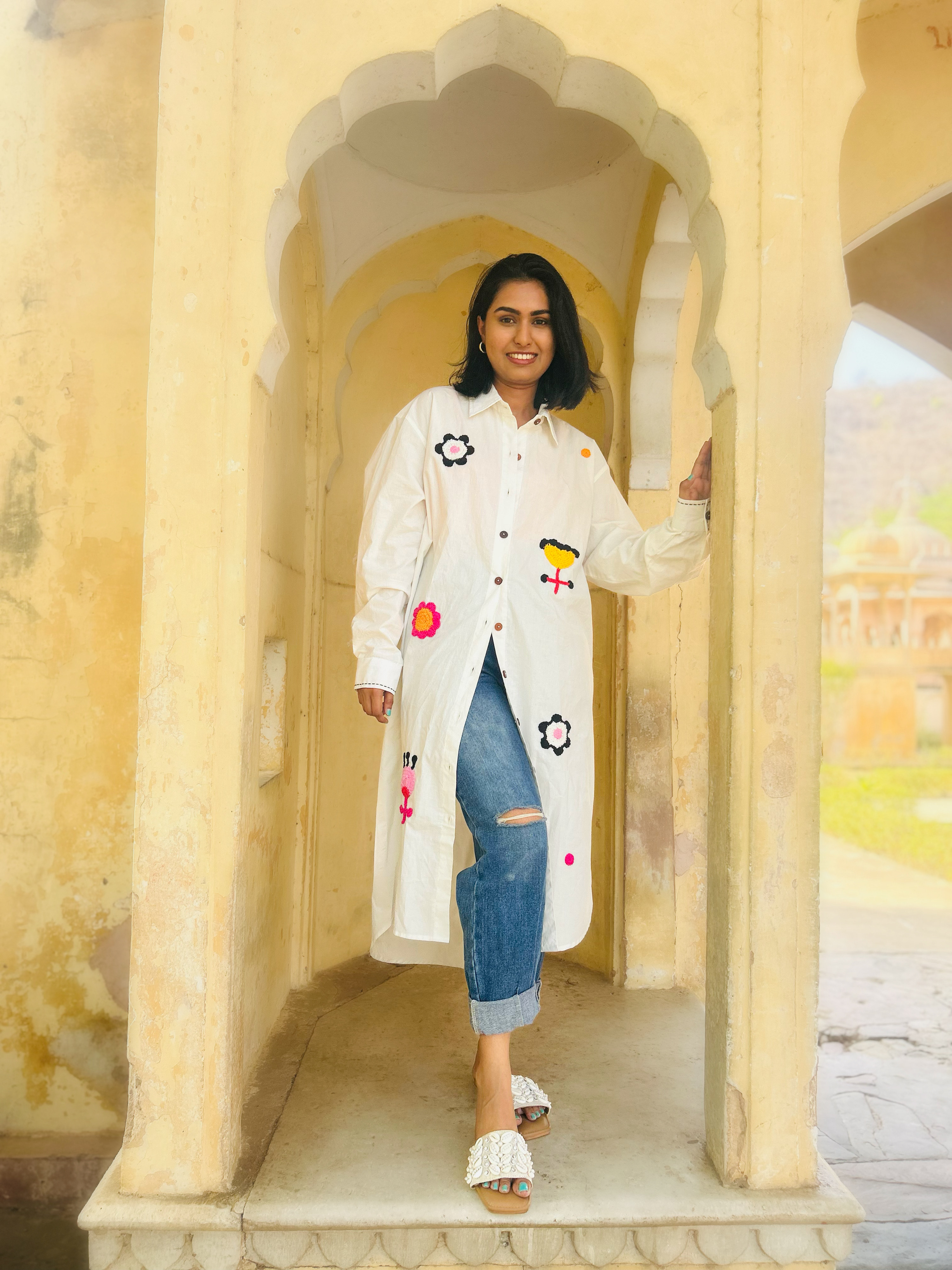 BYASH BASANTI — Chanderi Fusion Dress at Amber Fort, Jaipur