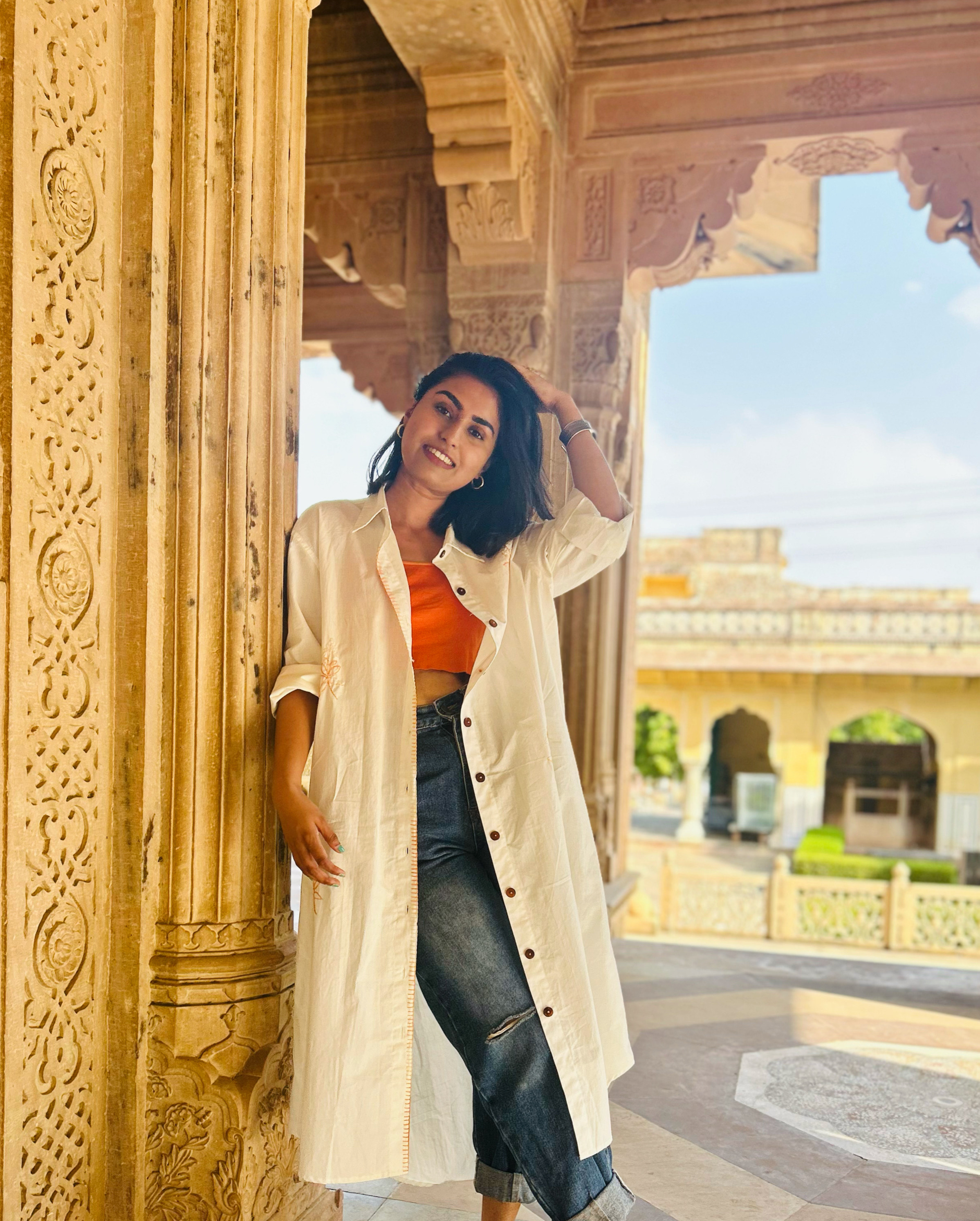BYASH BASANTI Chanderi Kurta with terracotta undertone