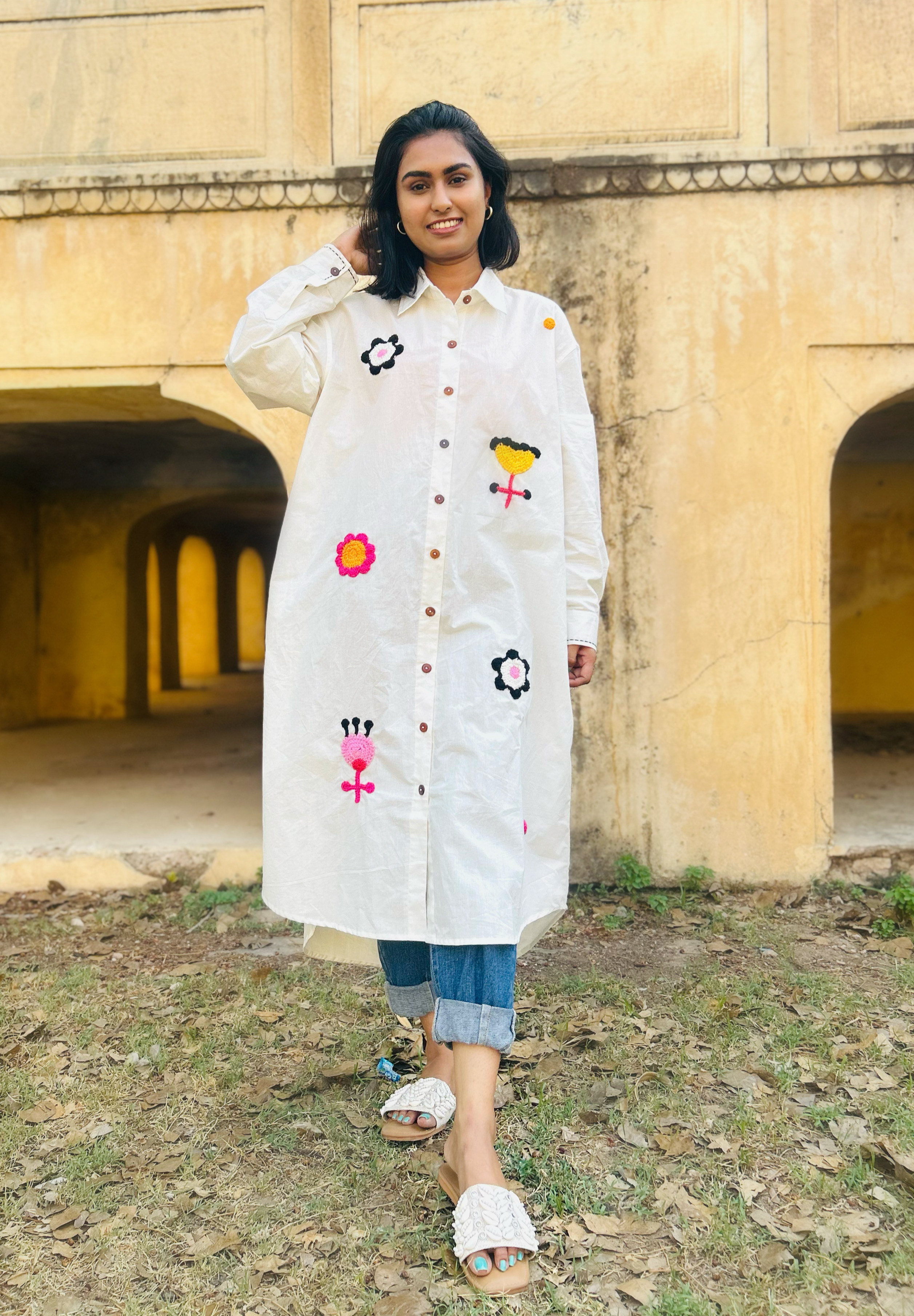 BYASH BASANTI Heritage Khadi Long Kurta at Jaipur fort